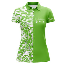 Load image into Gallery viewer, Green Womens golf polo shirt custom I'm a simple women coffee golf wine zebra pattern ladies golf tops NQS5403