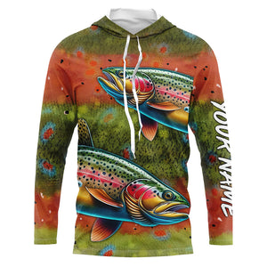 Rainbow trout fishing scales Custom long sleeve Fishing Shirt, personalized freshwater fishing jerseys NQS6801