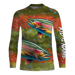 Rainbow trout fishing scales Custom long sleeve Fishing Shirt, personalized freshwater fishing jerseys NQS6801