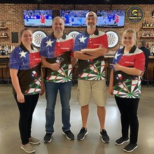 Load image into Gallery viewer, Texas Flag Dartboard Shirt for mens Custom Dart jerseys for team, patriotic dart league shirts NQS11408