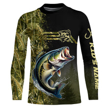 Load image into Gallery viewer, Largemouth Bass fishing camouflage Custom performance long sleeve Fishing Shirts, Bass Fishing jerseys NQS4862