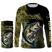 Load image into Gallery viewer, Largemouth Bass fishing camouflage Custom performance long sleeve Fishing Shirts, Bass Fishing jerseys NQS4862