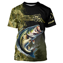 Load image into Gallery viewer, Largemouth Bass fishing camouflage Custom performance long sleeve Fishing Shirts, Bass Fishing jerseys NQS4862