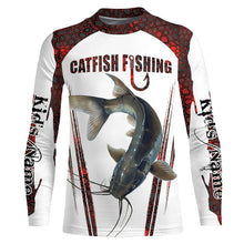 Load image into Gallery viewer, Catfish fishing red camo Custom Name Fishing Shirts UV Protection Gift For Fisherman NQS5166