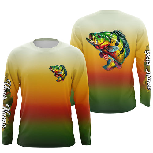 Peacock bass fishing Custom Name sun protection fishing jersey, Peacock bass fishing tournament shirts NQS5683