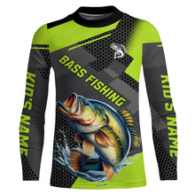 Load image into Gallery viewer, Personalized Largemouth Bass Fishing Jerseys, Bass Long Sleeve Fishing Tournament Shirts | Green NQS7779