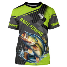 Load image into Gallery viewer, Personalized Largemouth Bass Fishing Jerseys, Bass Long Sleeve Fishing Tournament Shirts | Green NQS7779