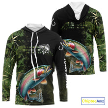 Load image into Gallery viewer, Rainbow Trout fishing camouflage Custom performance long sleeve Fishing Shirts, Trout Fishing jerseys NQS10080