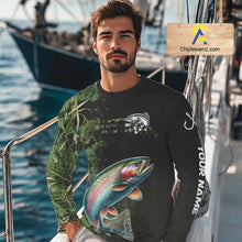 Load image into Gallery viewer, Rainbow Trout fishing camouflage Custom performance long sleeve Fishing Shirts, Trout Fishing jerseys NQS10080