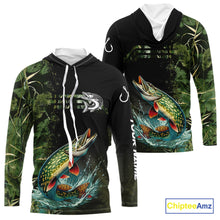Load image into Gallery viewer, Northern Pike fishing camouflage Custom performance long sleeve Fishing Shirts, Pike Fishing jerseys NQS10082