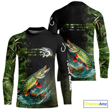 Load image into Gallery viewer, Northern Pike fishing camouflage Custom performance long sleeve Fishing Shirts, Pike Fishing jerseys NQS10082