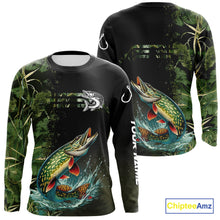 Load image into Gallery viewer, Northern Pike fishing camouflage Custom performance long sleeve Fishing Shirts, Pike Fishing jerseys NQS10082