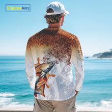 Load image into Gallery viewer, Redfish fishing scales pattern Custom performance long sleeve Fishing Shirts, Red Drum Fishing jersey NQS10086