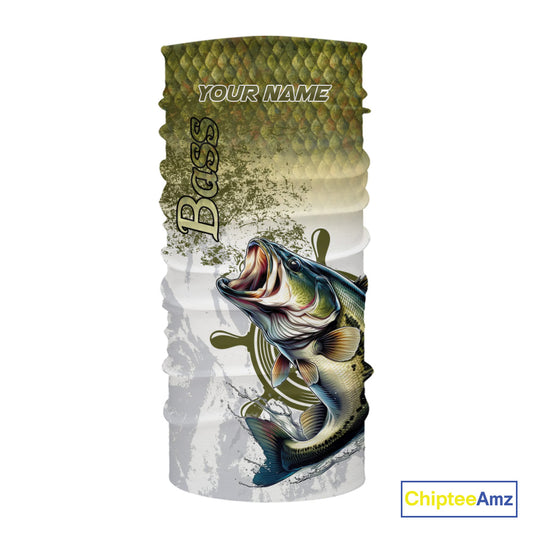 Bass fishing scales pattern Custom performance long sleeve Fishing Shirts, Bass Fishing jersey NQS10087