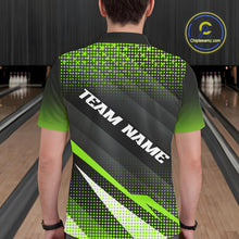 Load image into Gallery viewer, Green Bowling Custom Men Bowling Polo, Quarter zip Shirts Bowling Team Jerseys Bowling Tournament NQS10604