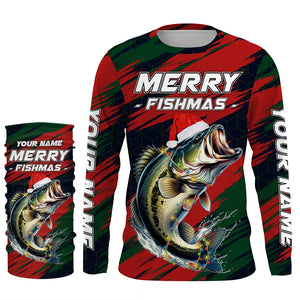 Personalized Christmas Bass Fishing Shirts, Mery fishmas Christmas Fishing gift for men, women, kid NQS4297