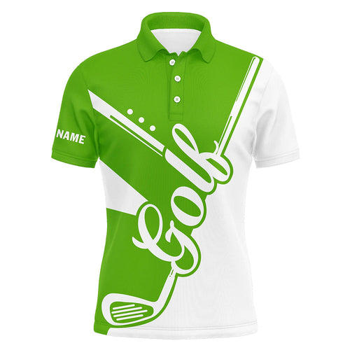 Green and white golf clubs Mens Golf Polo Shirts custom golf tops for men, men's golf apparel NQS9142