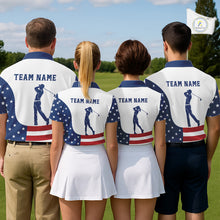 Load image into Gallery viewer, Red, White and Blue American Flag Golf polo shirt for men custom patriotic mens golf outfit NQS11728
