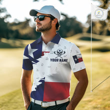 Load image into Gallery viewer, Texas Flag Golf Clubs Skull Golf Camo Men golf polo shirts Custom Patriotic Golf Team Jerseys NQS9936