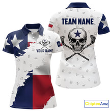 Load image into Gallery viewer, Texas Flag Golf Clubs Skull Golf Camo Women golf polo shirts Custom Patriotic Golf Team Jersey NQS9936