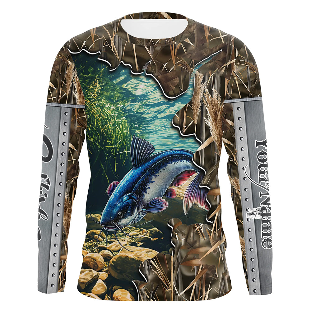 Catfish Camo customize Name 3D All Over Printed Shirts, personalized Gift For Fisherman NQS439