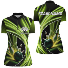 Load image into Gallery viewer, Green Light Bowling Jerseys For Women Custom Ladies Bowling Polo, Quarter-Zip Shirt for Team Bowlers NQS7603
