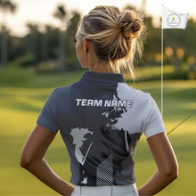 Load image into Gallery viewer, Personalized Gray camo Golf polo shirts for women custom camo golf shirt, unique golf gifts NQS9944