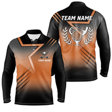 Load image into Gallery viewer, Black and orange star pattern Mens golf polo shirts custom men's golf apparel, golfing gifts NQS7797