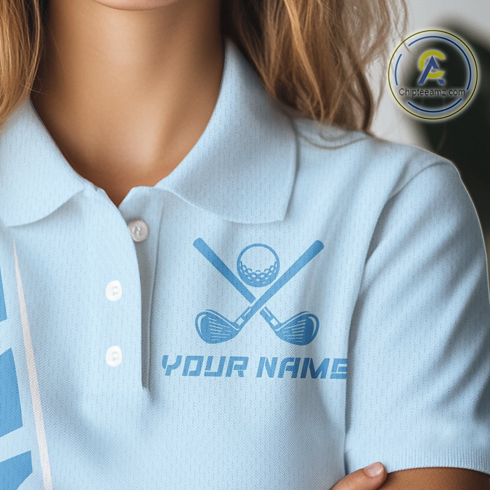 Blue Women golf polo shirts custom golf outfits for ladies, Gift for golf lovers NQS10850