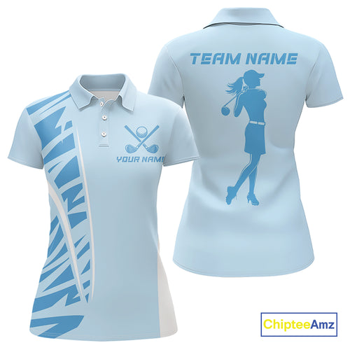 Blue Women golf polo shirts custom golf outfits for ladies, Gift for golf lovers NQS10850