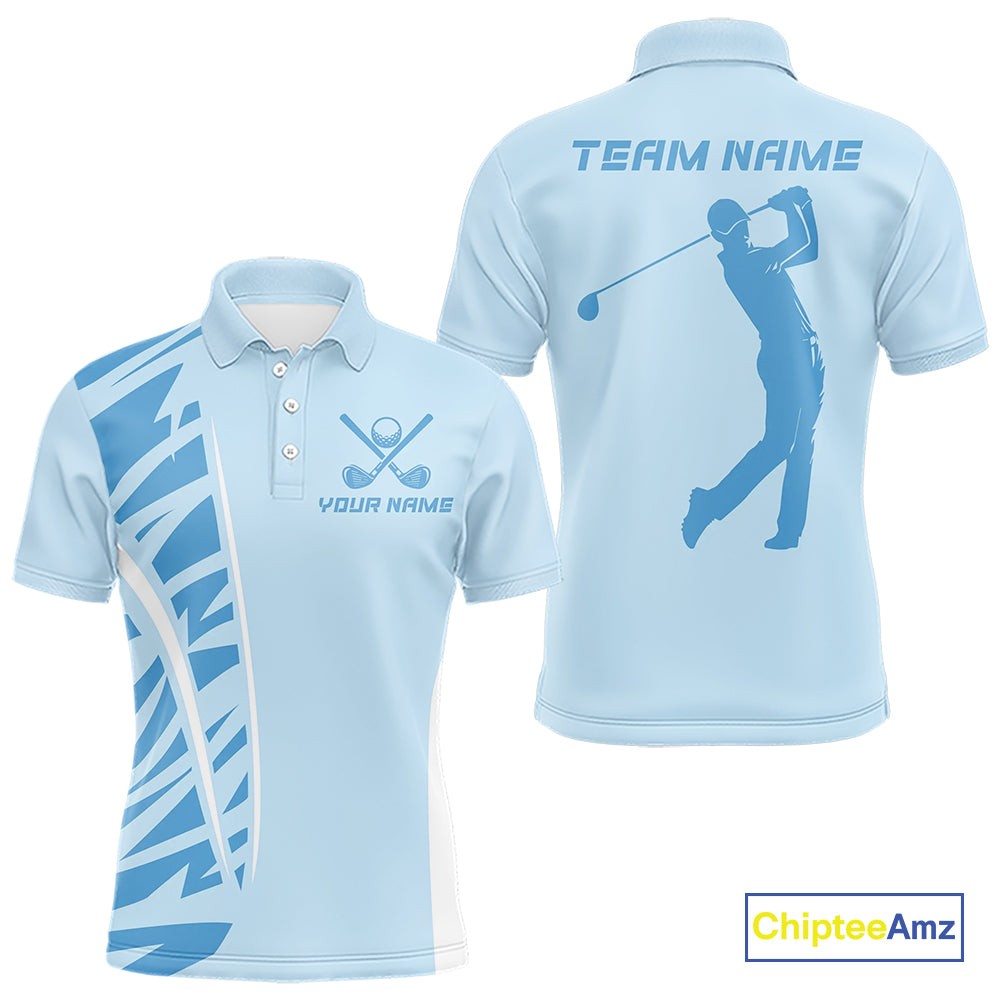 Blue matching golf polo shirts for couples custom couples golf outfits, Gift for golf lovers NQS10850