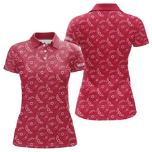 Load image into Gallery viewer, Pink Heart Wings pattern matching golf shirt for couple custom Couple Valentines golf polo shirts NQS9369