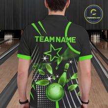 Load image into Gallery viewer, Black and Green Mens Bowling Polo, Quarter Zip Shirts Custom Bowling outfit men Team Jerseys NQS9957