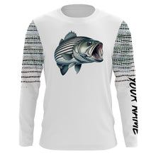 Load image into Gallery viewer, Striped bass Fishing scales Custom long sleeve Fishing Shirts, personalized Striper fishing apparel NQS581