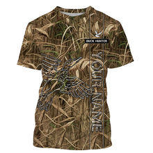 Load image into Gallery viewer, Duck Hunting waterfowl camo Custom Name All Over Printed Shirts, Hunting Gift For Men, Women And Kid NQS3914