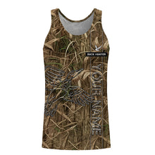 Load image into Gallery viewer, Duck Hunting waterfowl camo Custom Name All Over Printed Shirts, Hunting Gift For Men, Women And Kid NQS3914