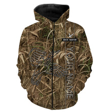 Load image into Gallery viewer, Duck Hunting waterfowl camo Custom Name All Over Printed Shirts, Hunting Gift For Men, Women And Kid NQS3914