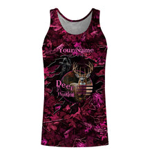 Load image into Gallery viewer, Deer hunting pink camo Custom Name all over printed shirts, Hunting gift for hunter girl NQS3922