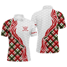 Load image into Gallery viewer, Custom Christmas plaid pattern Golf Polo Shirts For Men, Personalized Golf Team Jerseys NQS8924