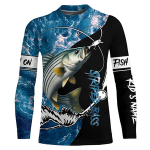 Striped Bass fishing blue ocean camouflage fishing clothing Custom performance fishing shirts NQS2625