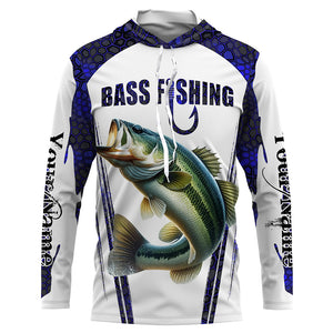 Largemouth Bass fishing blue camo Custom Funny Fishing Shirts, Gift For Fisherman NQS5455