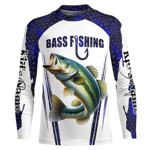 Largemouth Bass fishing blue camo Custom Funny Fishing Shirts, Gift For Fisherman NQS5455