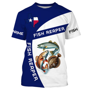 Texas Slam Redfish, Speckled Trout, Flounder Fishing Customize Name 3D All Over Printed Shirts NQS455