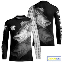 Load image into Gallery viewer, Striped Bass performance Fishing Shirts Custom Striper Fishing Long Sleeve Tournament Fishing Shirts NQS10113