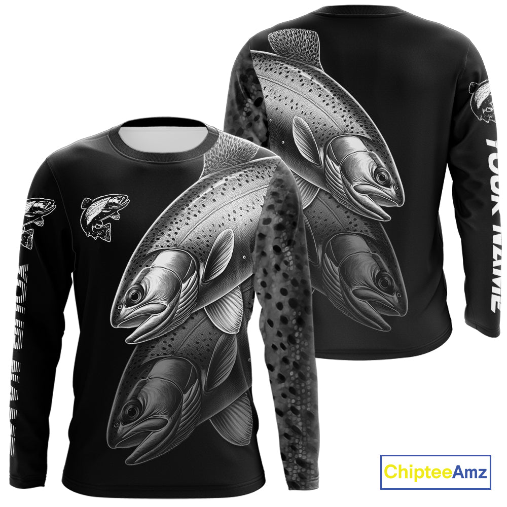 Rainbow Trout performance Fishing Shirts Custom Trout Fishing Long Sleeve Tournament Fishing Shirts NQS10114