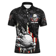 Load image into Gallery viewer, Funny Claw Tearing US Flag Golf Ball Custom Men golf polo shirts, Patriotic Golf Team Jerseys NQS8253