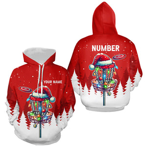 Christmas Disc Golf Hoodies custom Christmas disc golf basket frisbee golf hoodie NQS8940