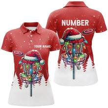 Load image into Gallery viewer, Christmas Women disc golf polo shirts custom Christmas disc golf basket frisbee golf jerseys NQS8940