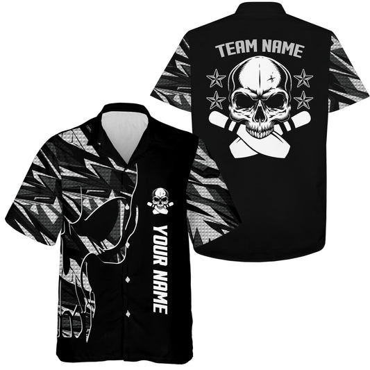 Custom Hawaiian bowling shirt for bowling – personalized team jersey front view