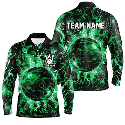 Green camo Bowling ball Mens bowling shirts custom bowling jerseys, bowl gifts for men NQS7628